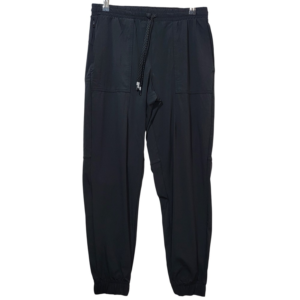 Fabletics Black Athletic Joggers XS Nylon Stretch Drawstring Zipper Pocket Pants